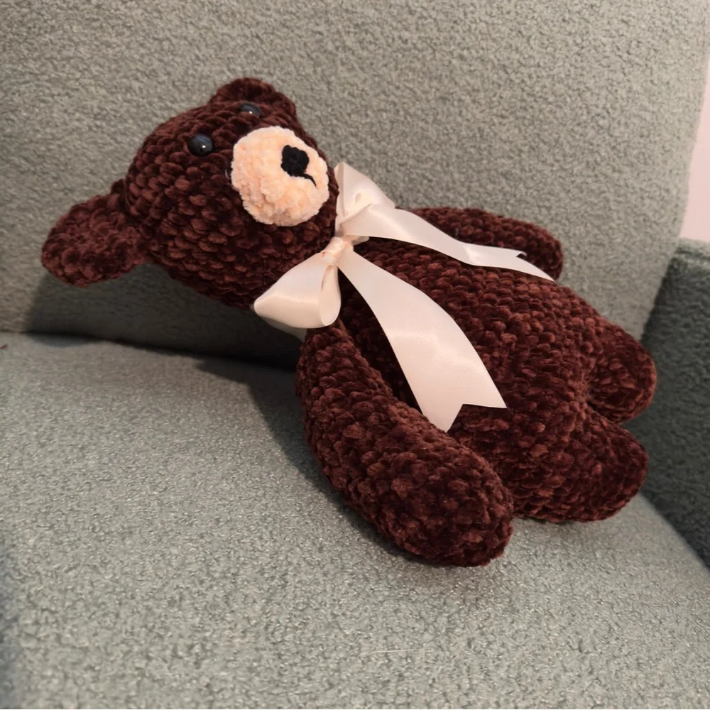 NWT Plushy Bear Handmade With Love Dark Brown